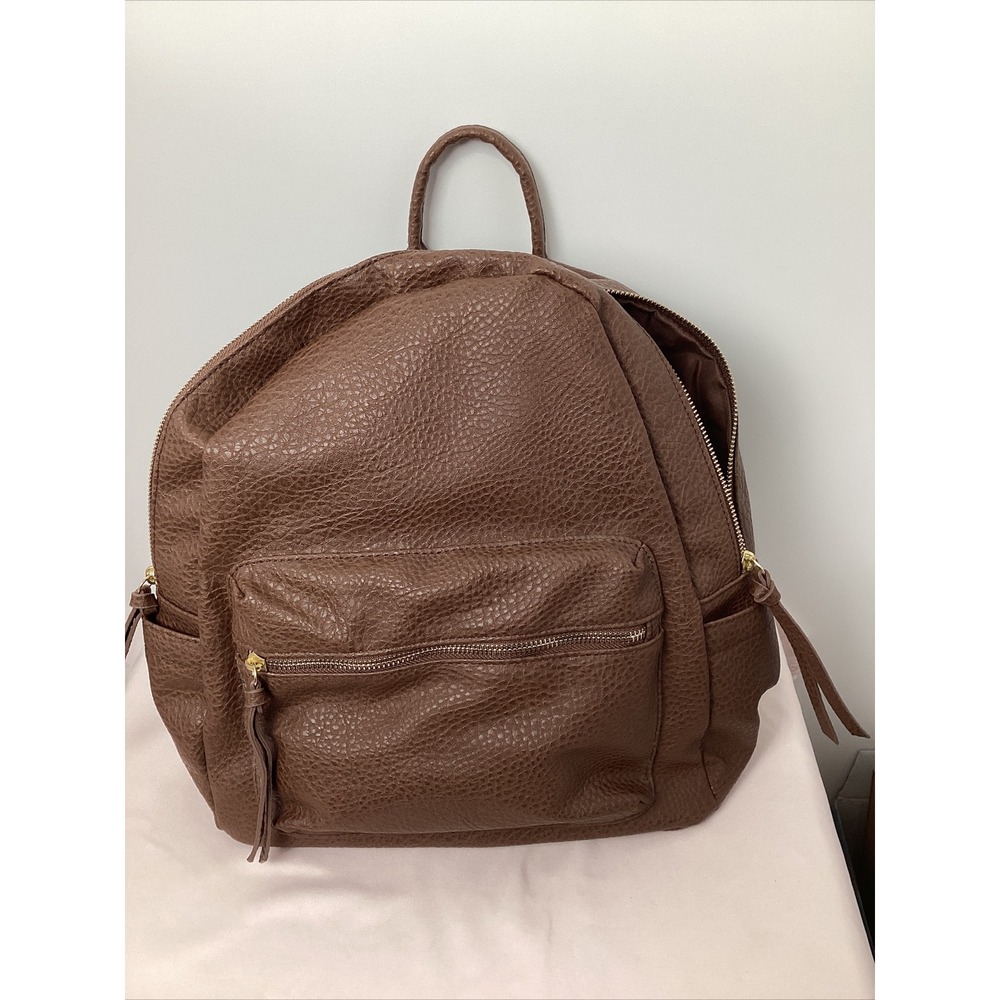 Retail $50 True Craft Large Vinyl Snake Leather Look BNWT Brown Back Straps